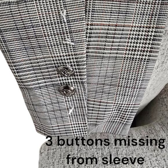 Women's Luii Plaid Blazer Jacket XL - Picture 7 of 10